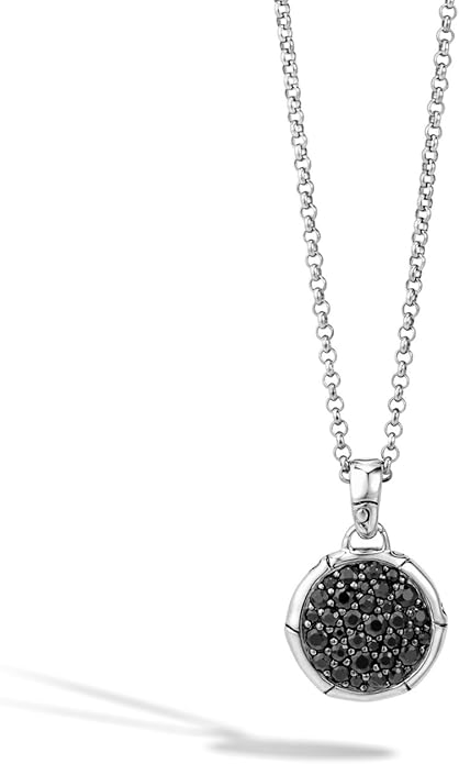 John Hardy Bamboo Pendant Necklace with Black Sapphire