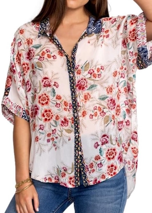 Johnny Was Womens Aztec Lynn Shirt Multi