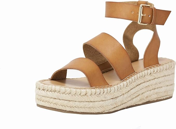 The Drop Brown espadrille wedge sandals