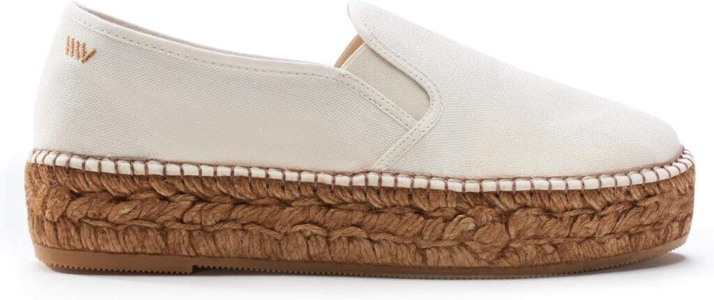 Viscata Castell Canvas Platform Slip On Espadrilles Spain Handmade 1 ½” Platform Heel Women's Sandals with Breathable Organic Cotton Canvas and 100% Natural Jute Midsole for All Casual Occasions