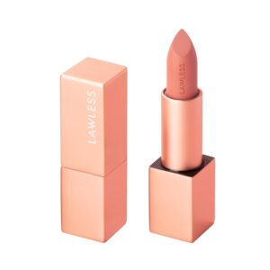 LAWLESS Forget the Filler Lip-Plumping Line-Smoothing Satin Cream Lipstick - Tropic - Natural Ingredients Smooth and Hydrate Lips for a Plumper, Fuller Look